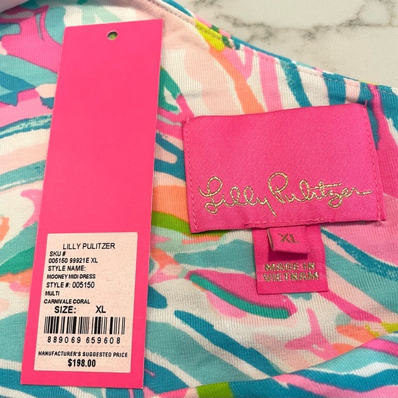 Lilly Pulitzer Mooney Midi Dress Size XL - Picture 4 of 6